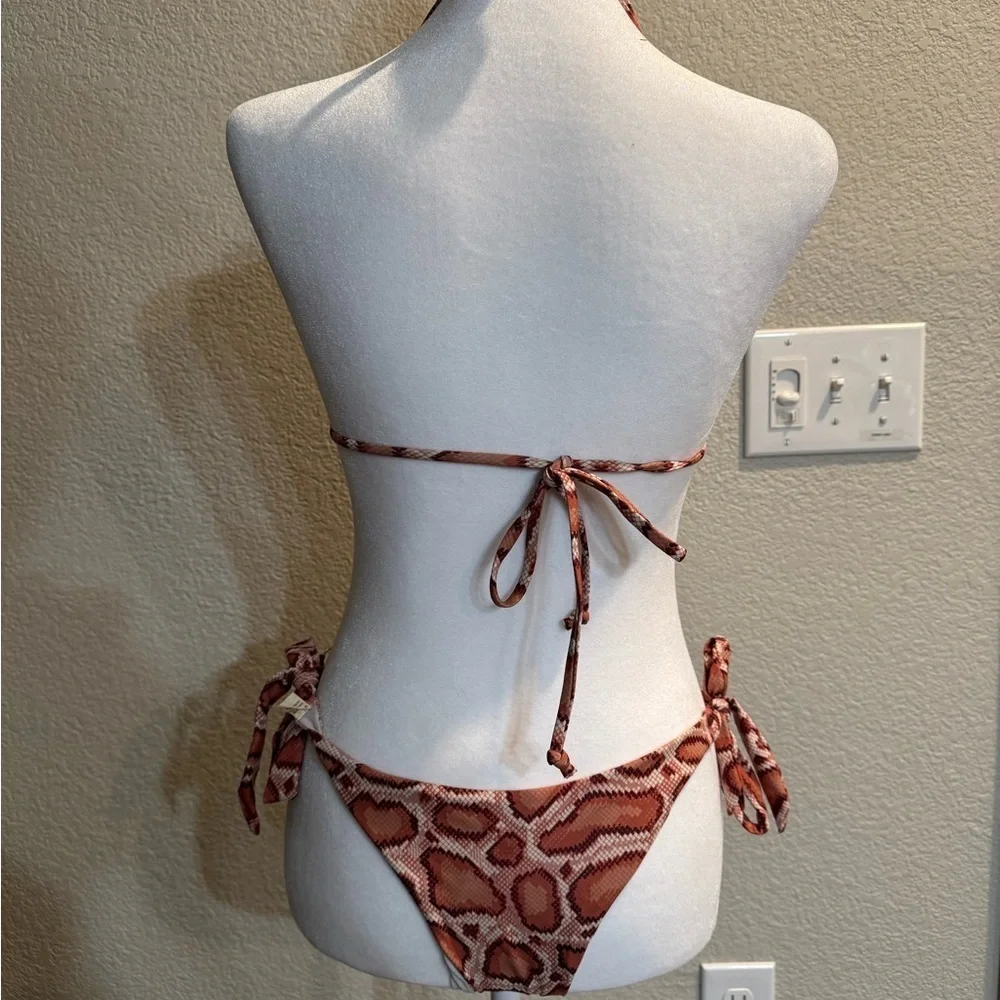 Snake Print Bikini with Gold Accents